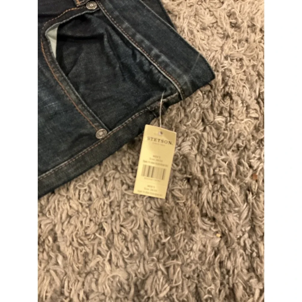 Stetson Mens No.‎ 1520 Standard Straight Leg Jeans Dark Wash Denim 36x34 NWT